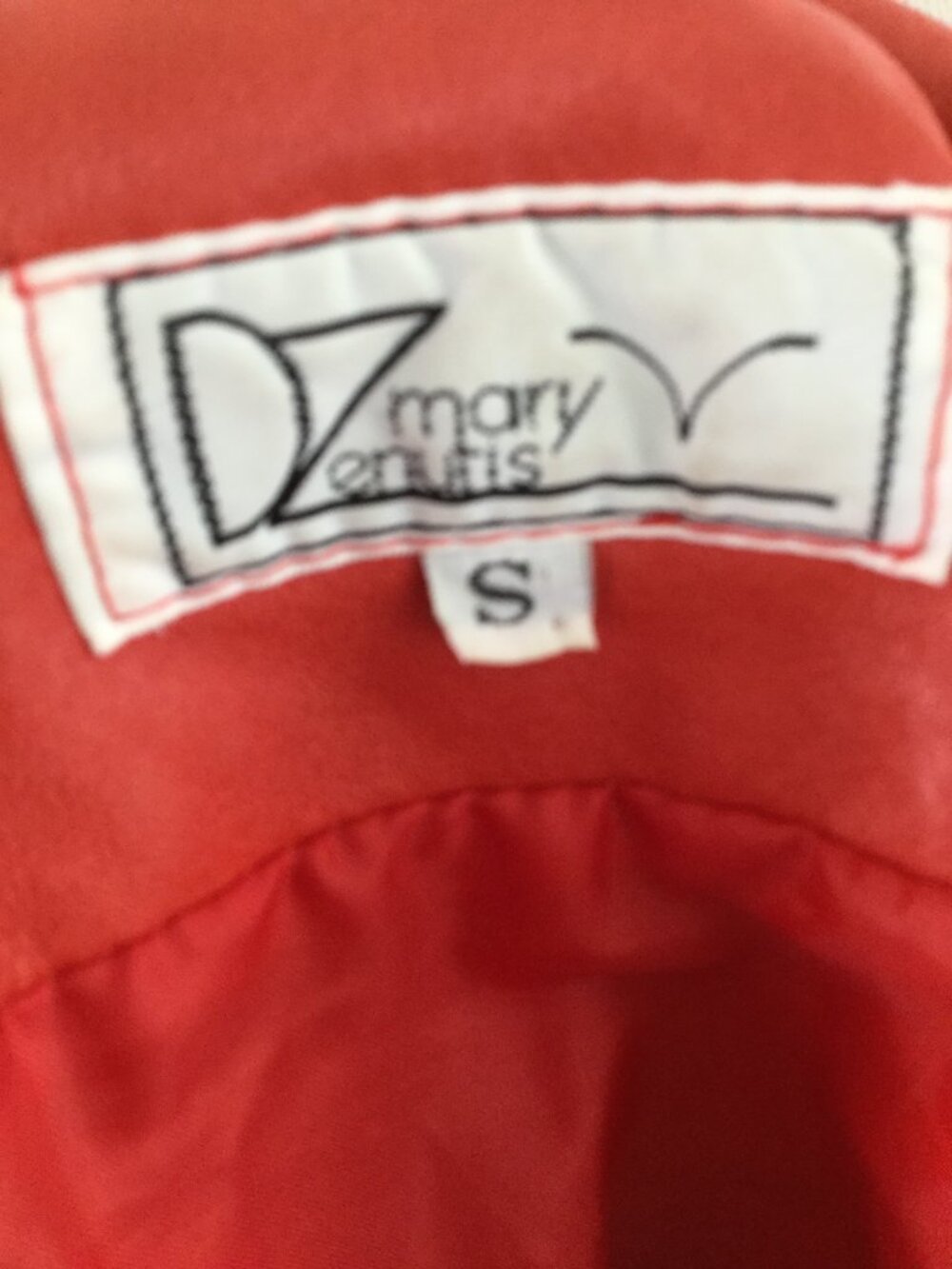 Vintage Mary Dzenutis Red Leather Jacket s - Picture 5 of 7